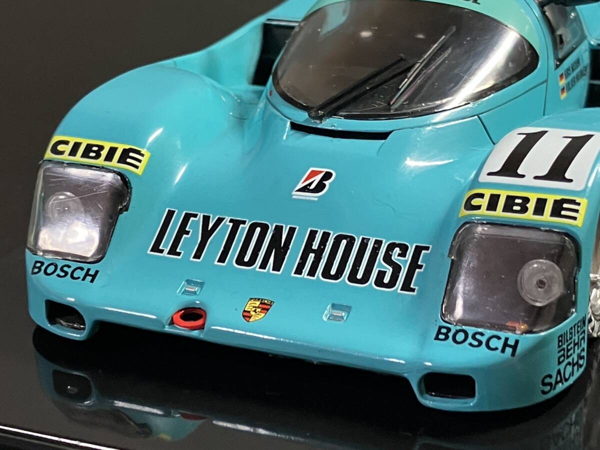 ハセガワ 1/24 レイトンハウス ポルシェ 962C 組立完成品 クリアケース付きの画像5