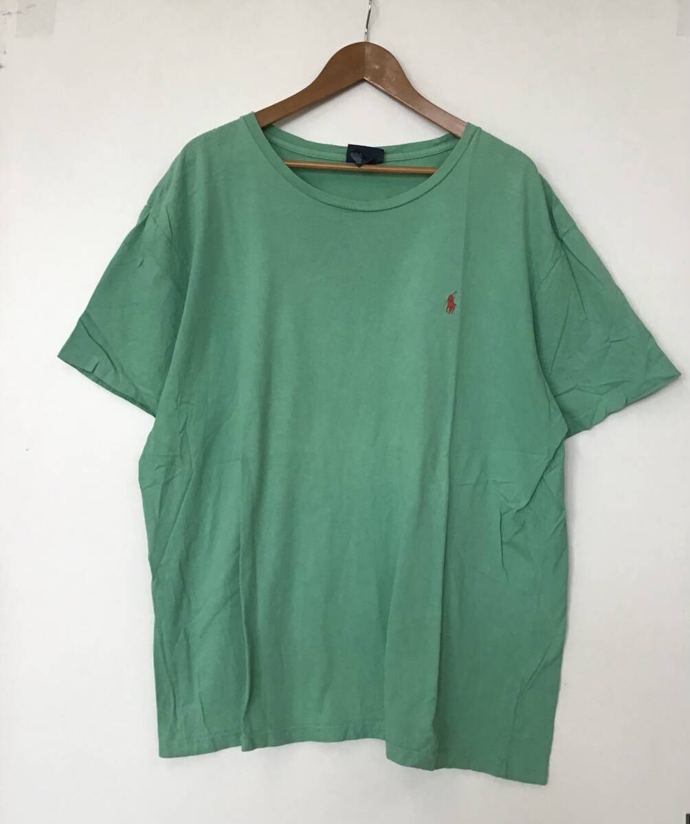 《 H 610》PORA LAUREN ラルフローレン 半袖Tシャツ ワンポイント トップス XXL ミントグリーン 1円スタート アメリカ古着 古着卸の画像2