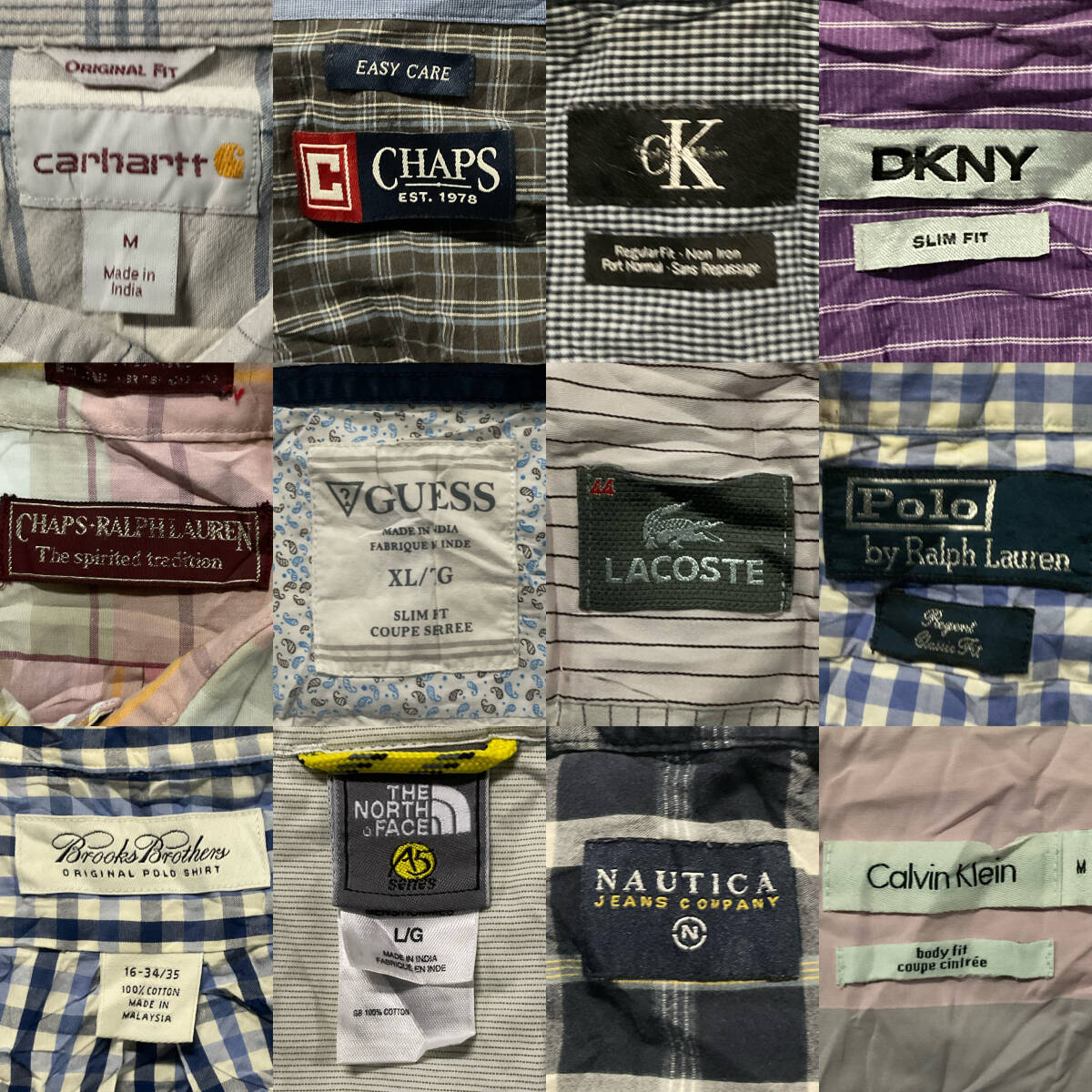 【T483】★超目玉商品★ アメリカ古着卸オススメALL BRAND SHIRT 大量40kgベール POLO Carhartt GUESS TOMMY Columbia CalvinKlein仕入れの画像5