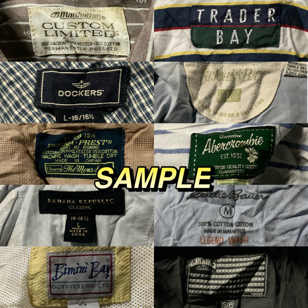 【T493】★1円スタート★ アメリカ古着卸オススメALL MEN'S SHIRT 大量 50kgベール目玉商品 S/S L/S 色デザイン豊富 ブランド有り 仕入れの画像5