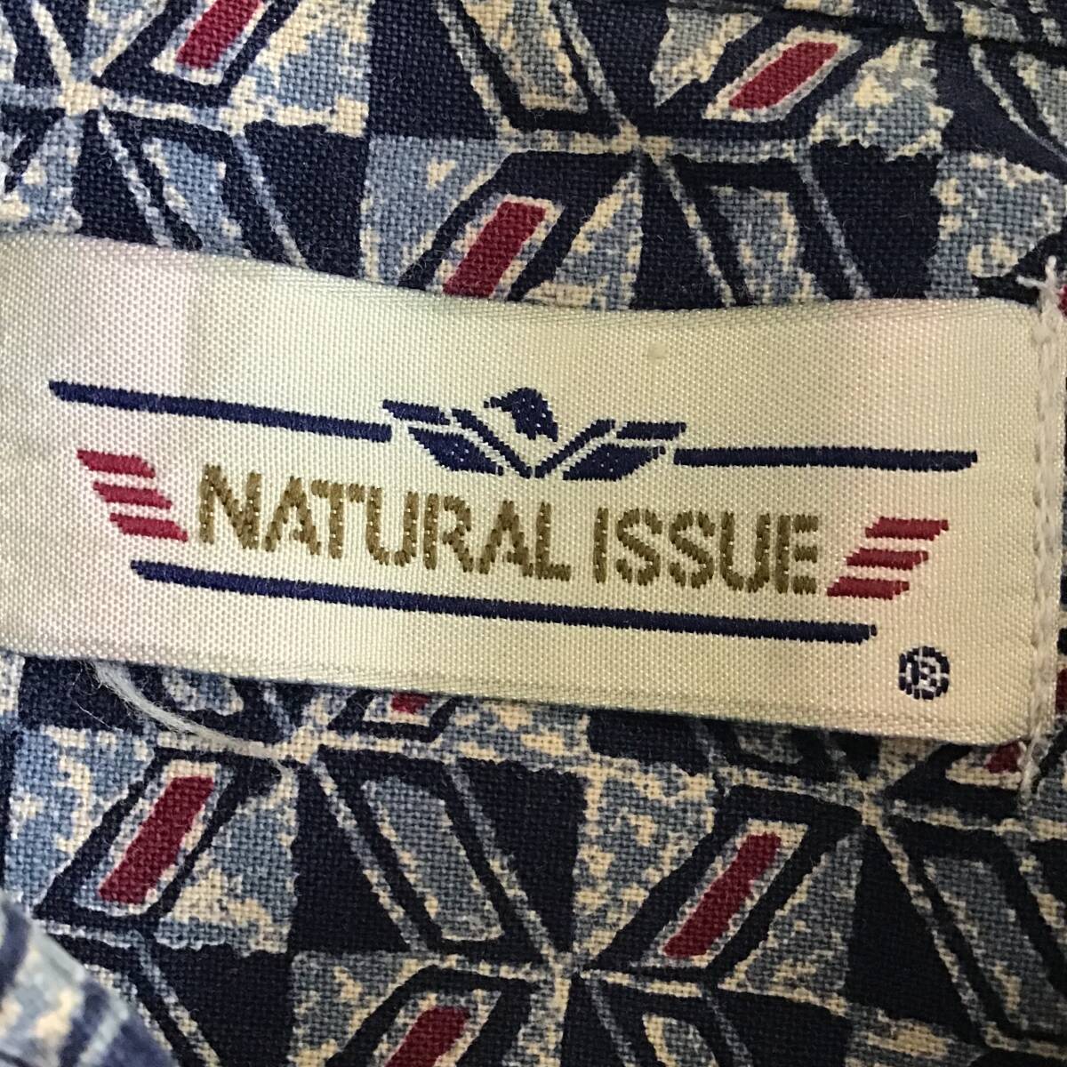 《 H 495》NATURAL ISSUE 半袖シャツ 柄シャツ 総柄 ボタンダウン XL トップス 1円スタート アメリカ古着 古着卸_画像3