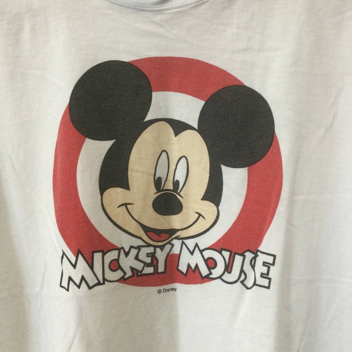 【N269】MICKEY UNLIMITED ミッキー マウス ショートスリーブ Tシャツ ホワイト ディズニー キャラクター 古着 古着卸_画像2