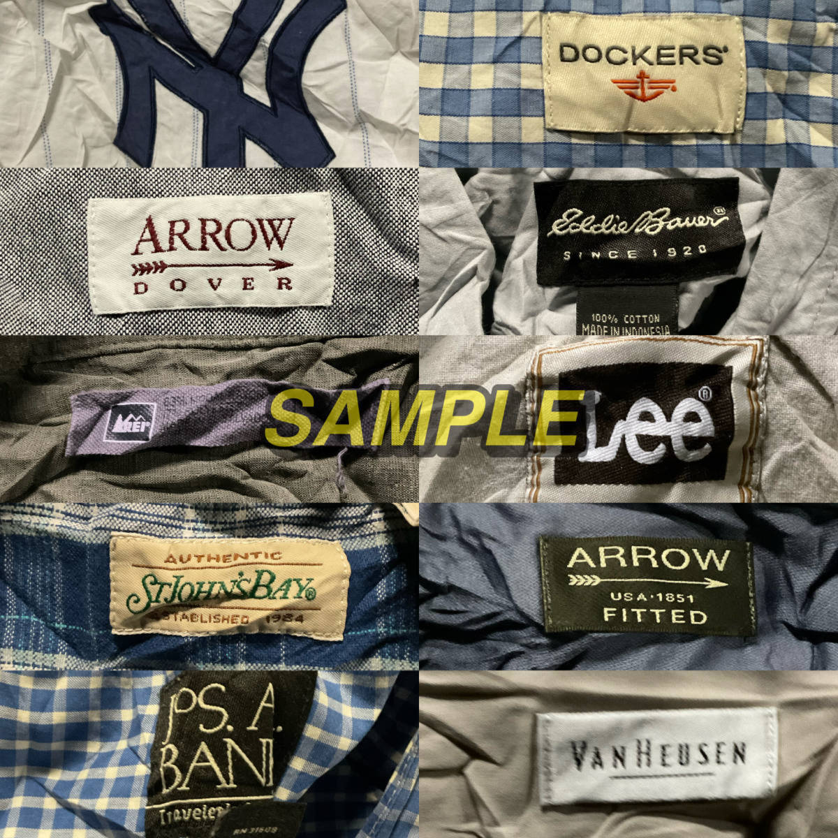 【T557】★SALE特価★ アメリカ古着卸オススメALL MEN'S SHIRT 大量 50kgベール目玉商品 カラバリデザイン豊富S/S L/S ブランド有り 仕入れの画像5