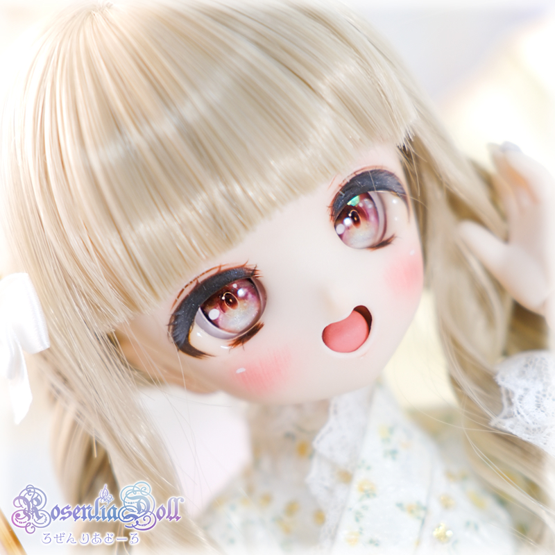 【RosenliaDoll】 DDH-01 カスタムヘッド ボークス SW肌（セミホワイト肌）開口 ヘッド+レジンアイ2種+おまけ（ウィッグ） 