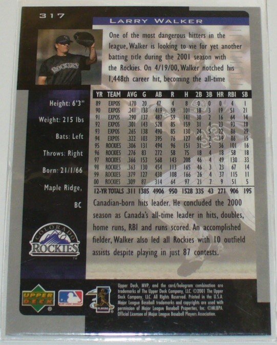 Upper DECK MVP/ROCKIES*LARRY WALKER(317)_画像2