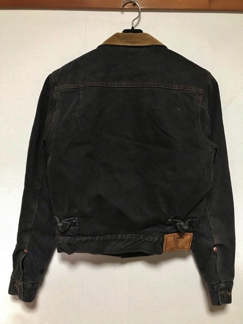 80s Ralph Lauren Ralph Lauren denim jacket G Jean Denim jacket leather patch black Denim blanket 