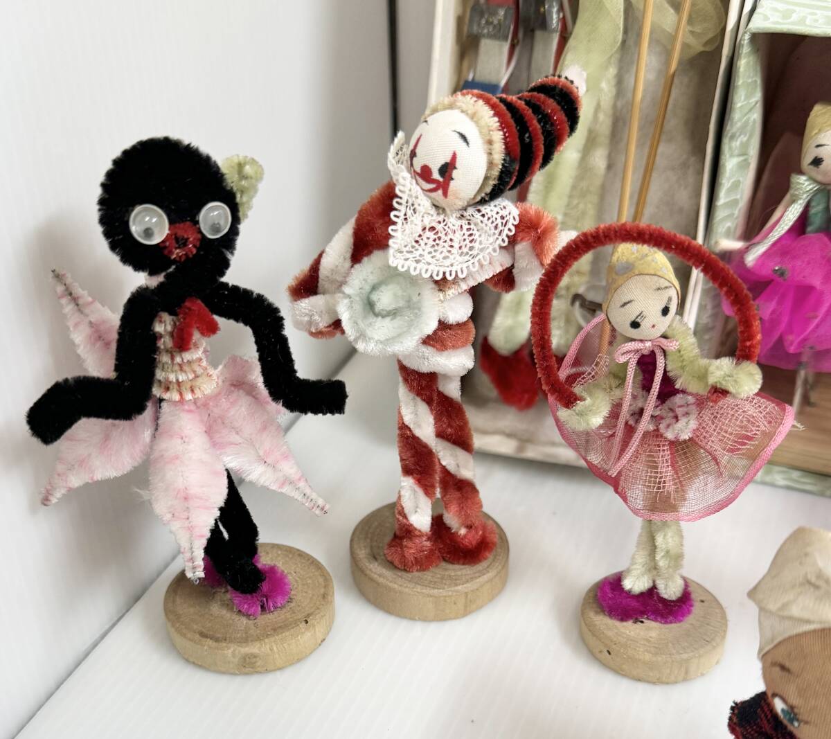 昭和レトロなモール人形色々・ポーズ人形・箱付きあり・ウサギさん・女の子・スキー・花籠・ジャンク品の画像5