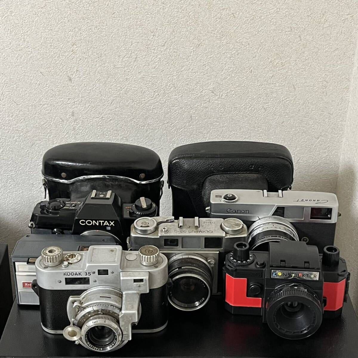 KODAK 35_INSTAMATIC 50_lomography KONSTRUKTOR_OLYMPUS 35-S_CONTAX 137 MD QUARTZ_Canonet_KONICA SⅡ_YASHICA ministar Junk 8 pcs 