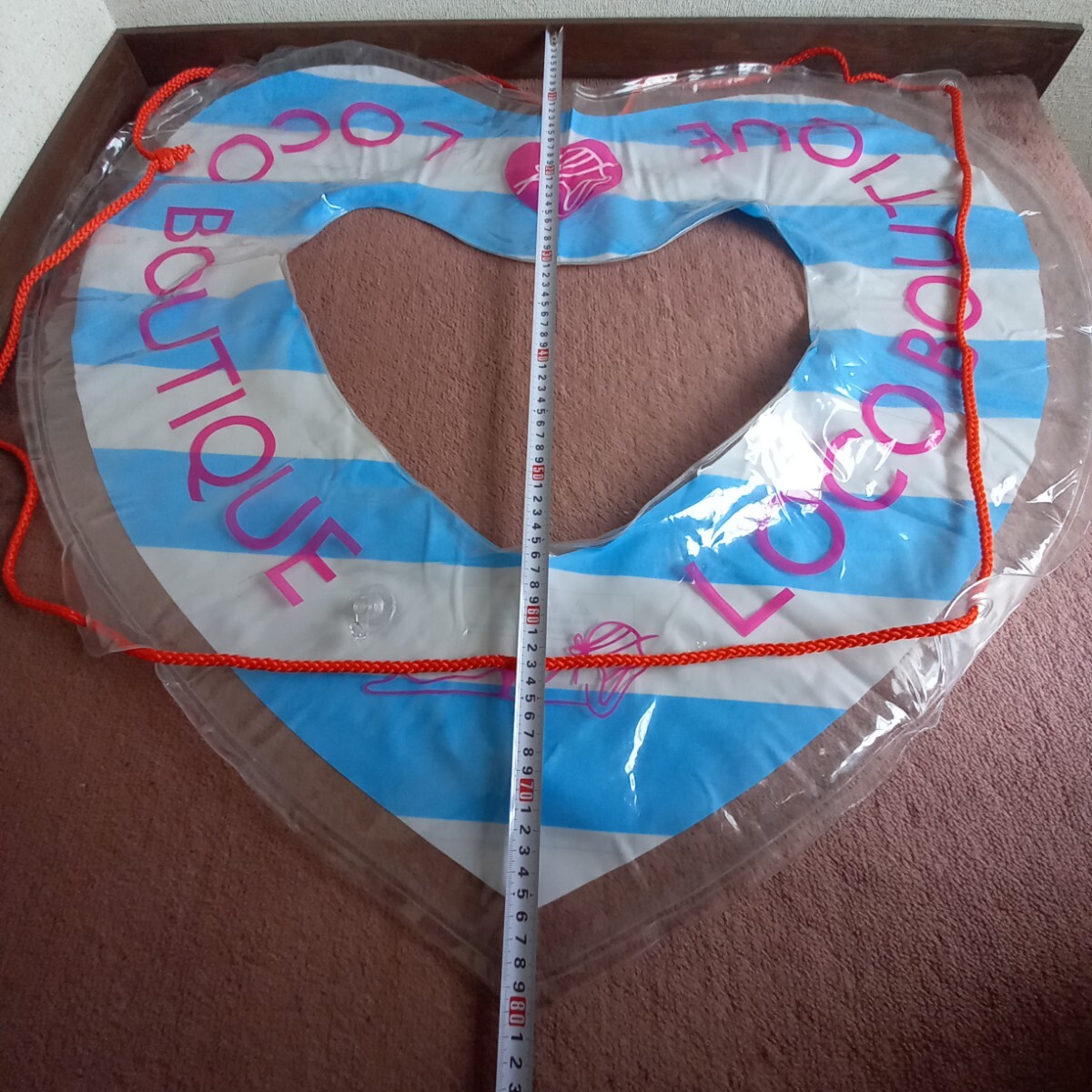  Logo btik swim ring float .80×90cm secondhand goods blue Heart type 