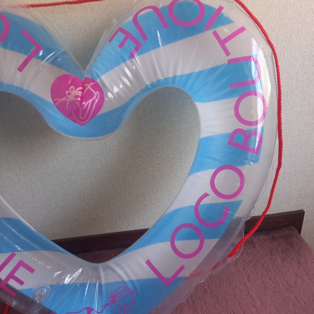  Logo btik swim ring float .80×90cm secondhand goods blue Heart type 