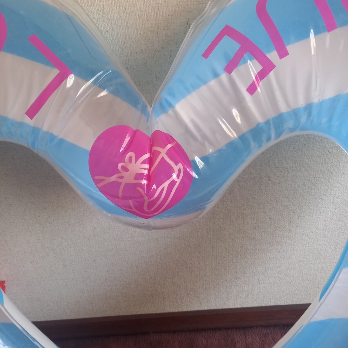  Logo btik swim ring float .80×90cm secondhand goods blue Heart type 