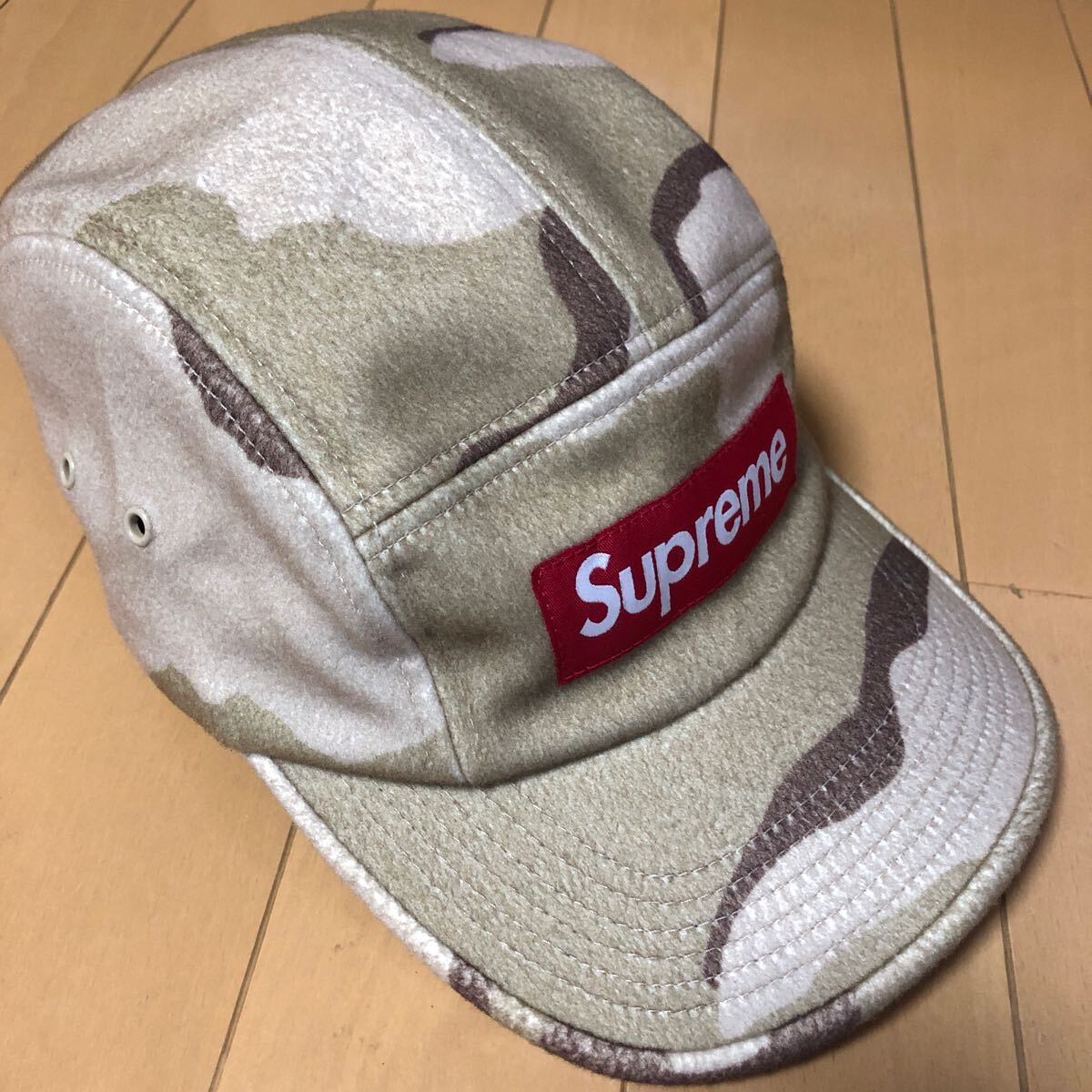 Supreme 20FW Loro Piana Wool Box Logo Camp Cap シュプリーム ロロピアーナ キャンプキャップ カモフラ ベージュ_画像3