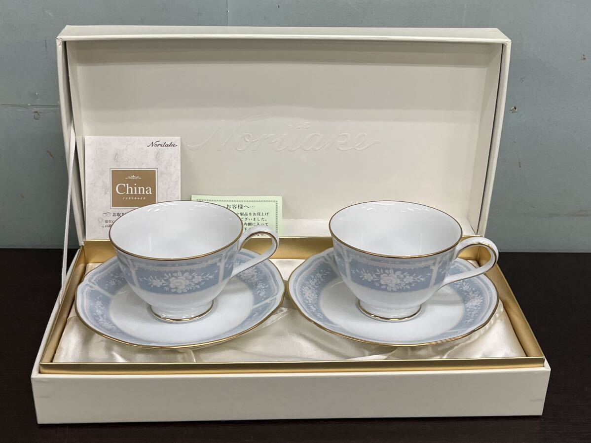 Noritake ノリタケ ティー コーヒー 碗皿ペアセット レースウッドゴールド カップ ソーサー 2客 金彩 洋食器 の画像1