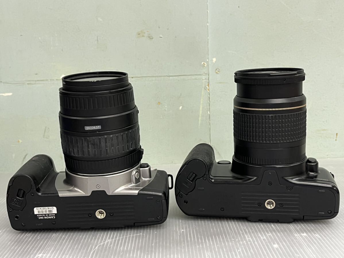 ジャンク品 Canon EOS kiss フィルムカメラ 2個まとめ 一眼レフカメラ ニコン ケース ストラップ _画像6