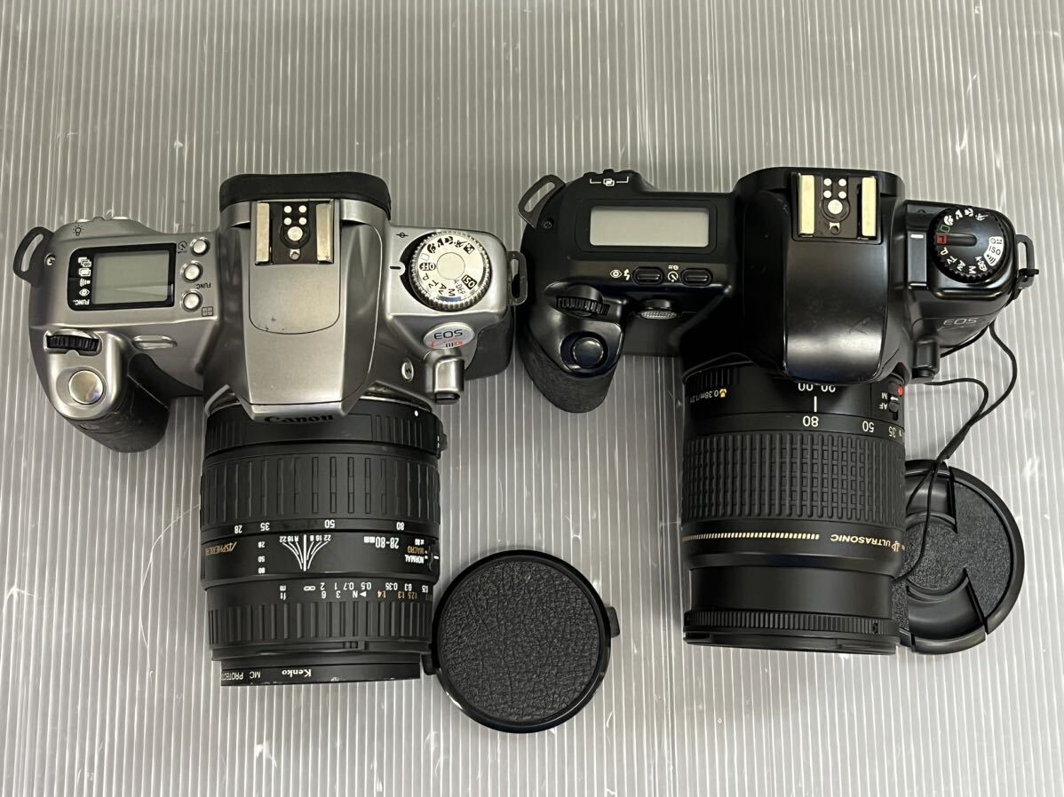 ジャンク品 Canon EOS kiss フィルムカメラ 2個まとめ 一眼レフカメラ ニコン ケース ストラップ _画像3