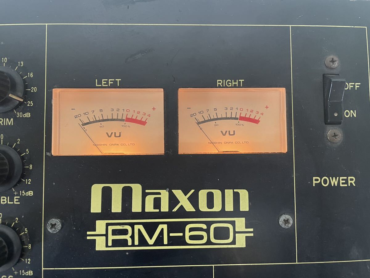 ミキサー maxon RM-60 マクソン 本体 音響機器 オーディオ機器 通電確認済み ジャンク品 の画像8