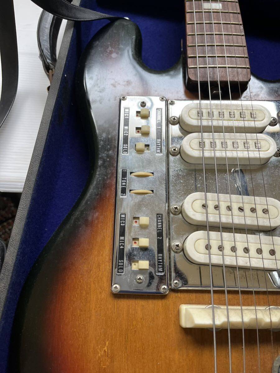 エレキギター guyatone LG-140T 1960年代 ビンテージ 60s サンバースト ハードケース一部破損 【音出し確認済み】の画像3
