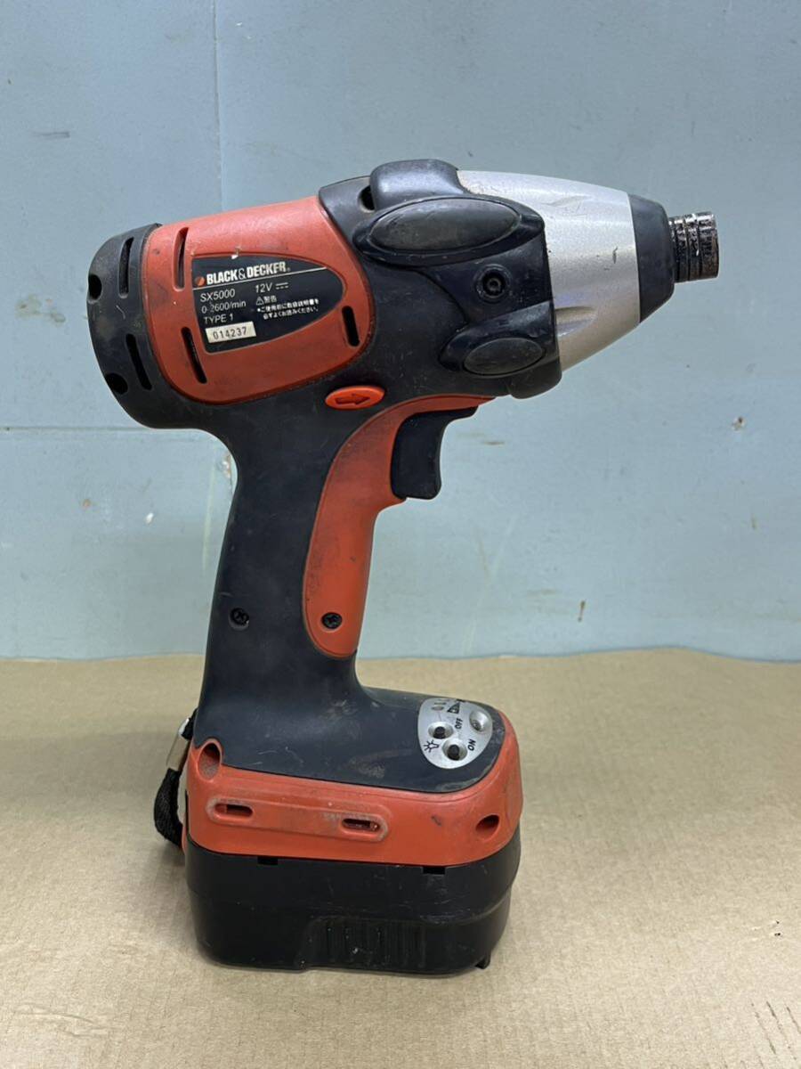 ジャンク品 BLACK＆DECKER SX5000 ブラックアンドデッカー コードレスインパクトドライバー 12V SX5000 本体のみ 充電式 電動工具 DIY_画像3