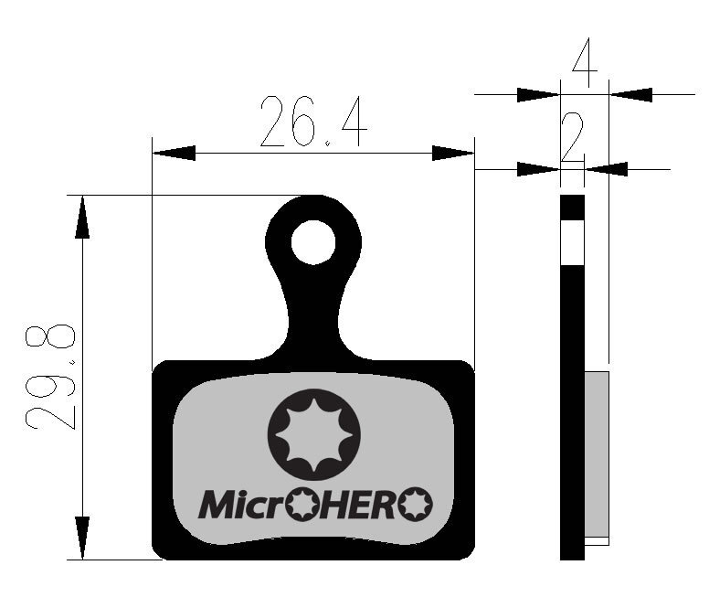 【即納】MicrOHERO 製　シマノ（SHIMANO）K04Ti K04S K03Ti K03S L04C L03A 互換　ディスクブレーキパッド　焼結メタル　BP-X055_画像5