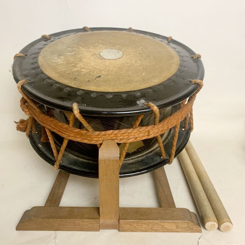 締太鼓 和太鼓 幅約35㎝強 木製台
