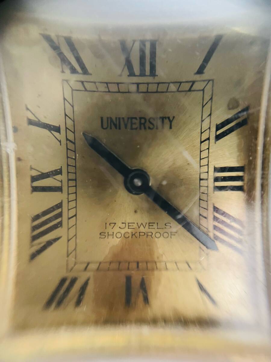 昭和レトロ ★1950年代？ UNIVERSITY スイスメイド 17石  2針か3針？ 手巻き★稼働してますがジャンク品の画像8