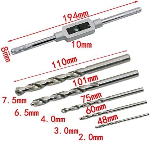 ボルト抜き 逆タップ 工具 セット タップハンドル ドリル 付き 折れた 潰れた ネジ 外し エキストラクター 11 セット_画像3