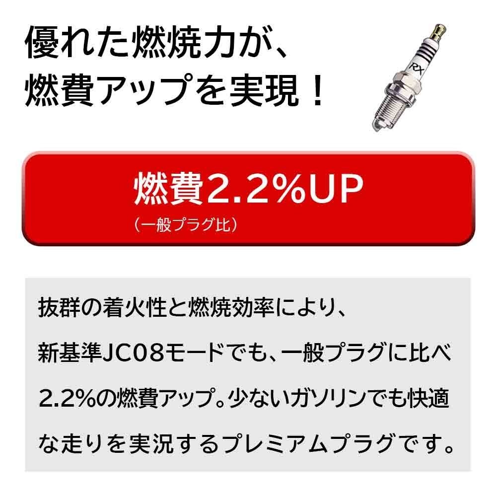 NGKプレミアムRXプラグ スズキ ソリオ 型式MA15S用 DCPR6ERX-11P (90558) 4本セット スパークプラグ プラグ カー用品 車パーツ 部品 車部品_画像5