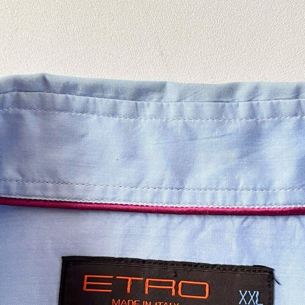 エトロ ETRO 長袖シャツ XXL ブルー レッド レギュラーカラー シャツ の画像9