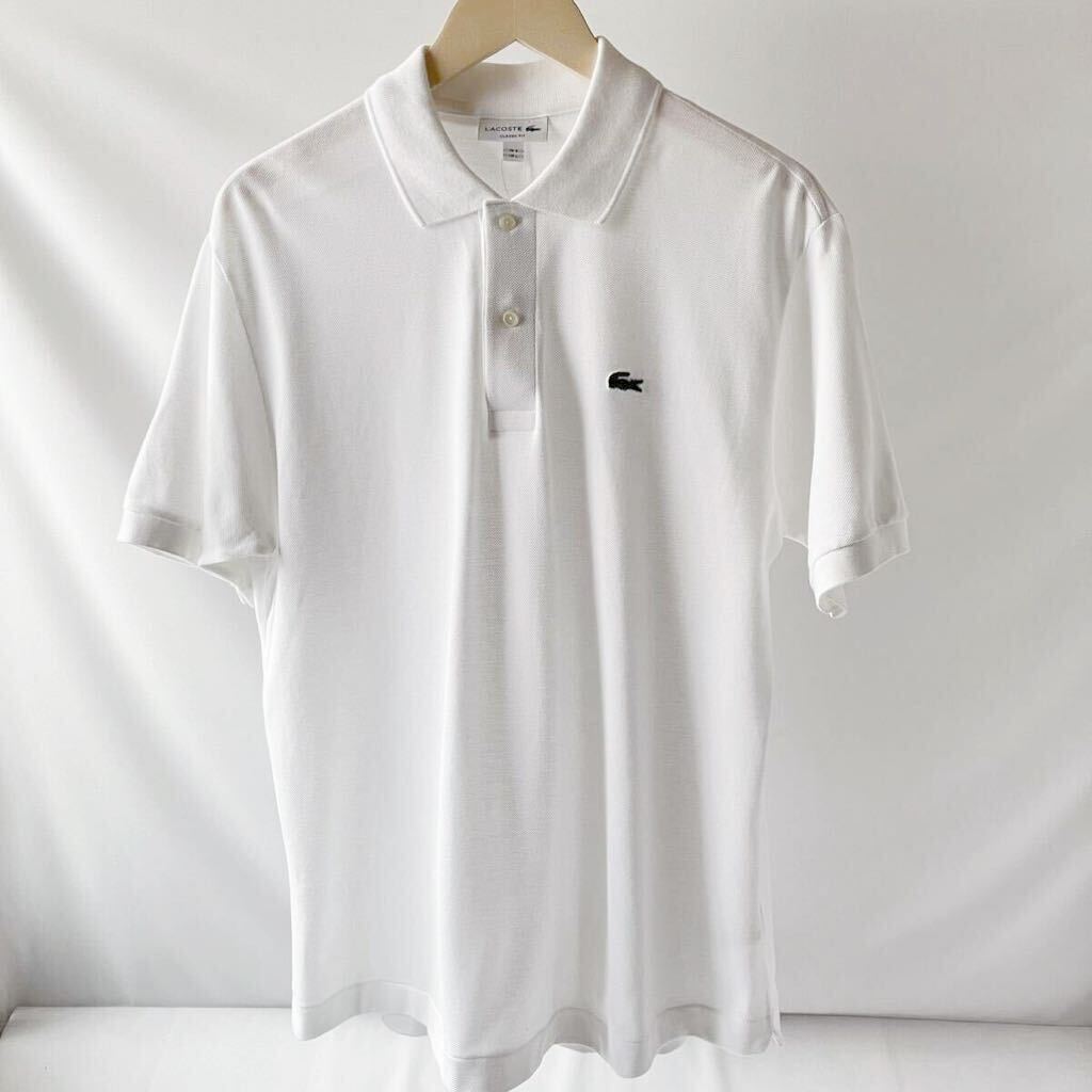 (未使用) ラコステ LACOSTE 半袖 ポロシャツ L1212 5 (日本XL) ホワイト シャツ クラッシックフィットの画像4