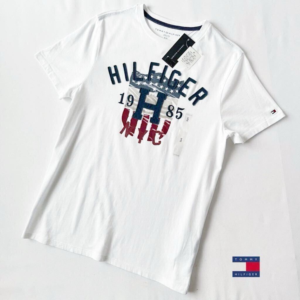 (新品) トミーヒルフィガー TOMMY HILFIGER クルーネック Tシャツ S/P (日本M) ホワイト ネイビー レッド 半袖 シャツ 身長165〜175cmの画像2