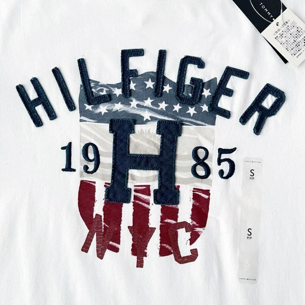 (新品) トミーヒルフィガー TOMMY HILFIGER クルーネック Tシャツ S/P (日本M) ホワイト ネイビー レッド 半袖 シャツ 身長165〜175cmの画像3