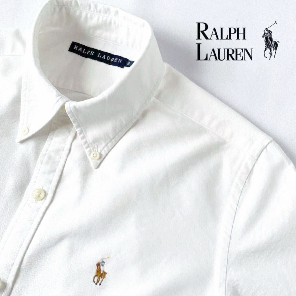 ラルフローレン RALPH LAUREN ボタンダウン オックスフォード 長袖シャツ レディース 9 オフ ホワイト シャツ 