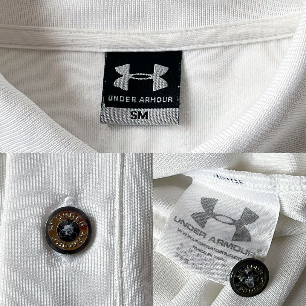 アンダーアーマー UNDER ARMOUR 吸汗速乾 ストレッチ ポロシャツ US SM (日本L) ホワイト ブラック 半袖 シャツ の画像10