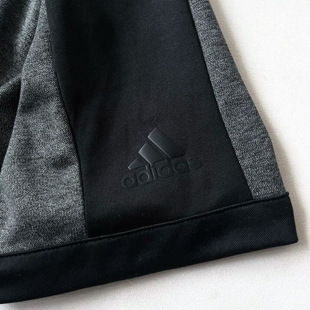 (美品) アディダス adidas 吸汗速乾 ボタンダウン ポロシャツ M チャコール グレー ブラック CLIMA LITE 半袖 シャツ の画像6