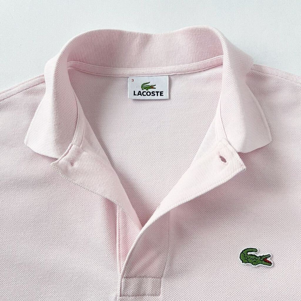 ラコステ LACOSTE ポロシャツ 3 (M) ピンク L1212 半袖 シャツ _画像7