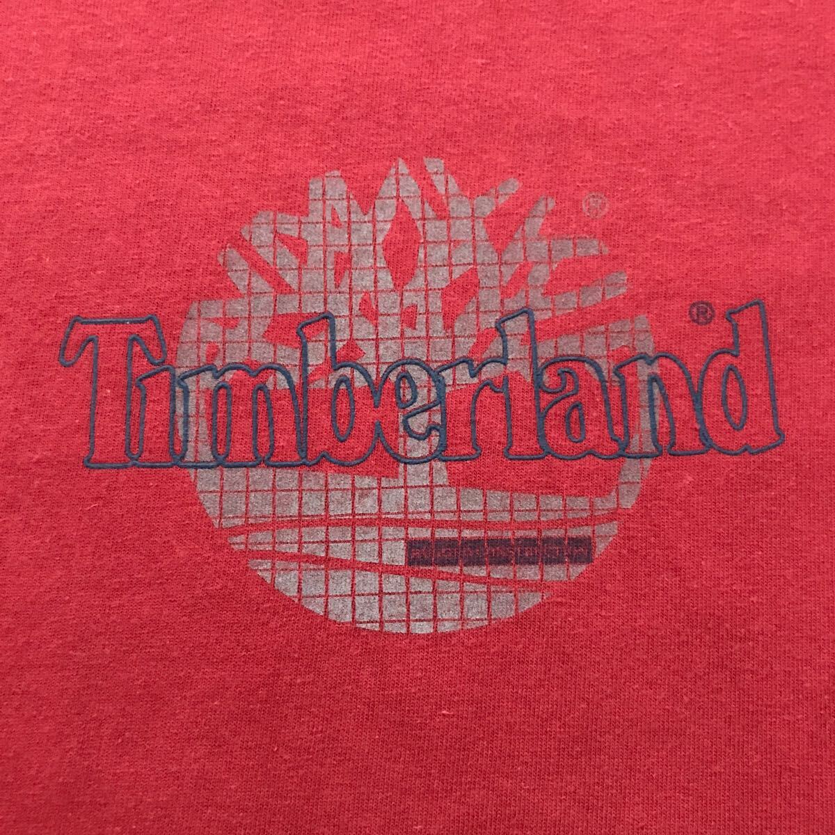90\'s USA made Timberland Timberland short sleeves T-shirt SMALL dark red reflector print Vintage outdoor old clothes MADE IN USA