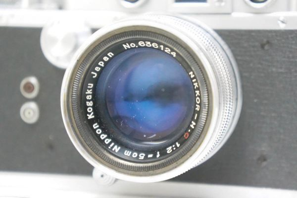 Nicca ニッカ TYPE-3S タイプ ⅢS バルナックライカ型 NIKKOR-H 1:2 f=5cm レンジファインダー フィルムカメラ シャッターOK A394の画像3