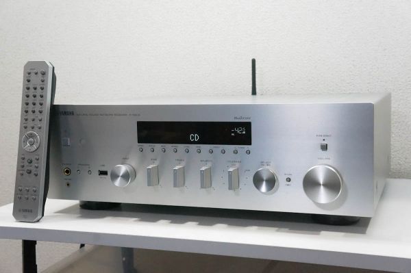 1円スタート 【美品】YAMAHA ヤマハ R-N803 ネットワークレシーバー プリメインアンプ シルバー 説明書＆リモコン付 A411の画像1