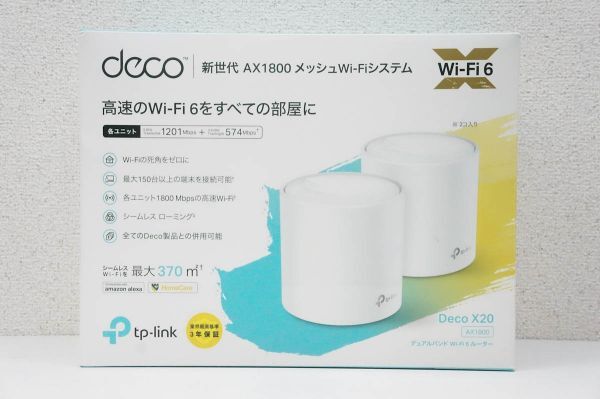 TP-LINK AX1800 Deco X20 メッシュWi-Fi 6システム 高速通信 メッシュWi-Fi Wi-Fi無線LANルーター 2個パック A426の画像1