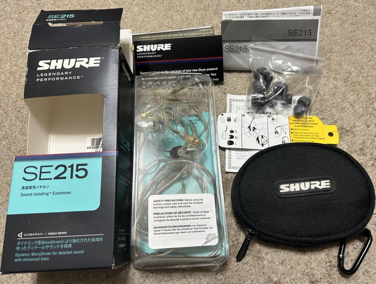 SHURE Pro purveyor height . sound . earphone SE215 original box go in accessory all part . equipped 