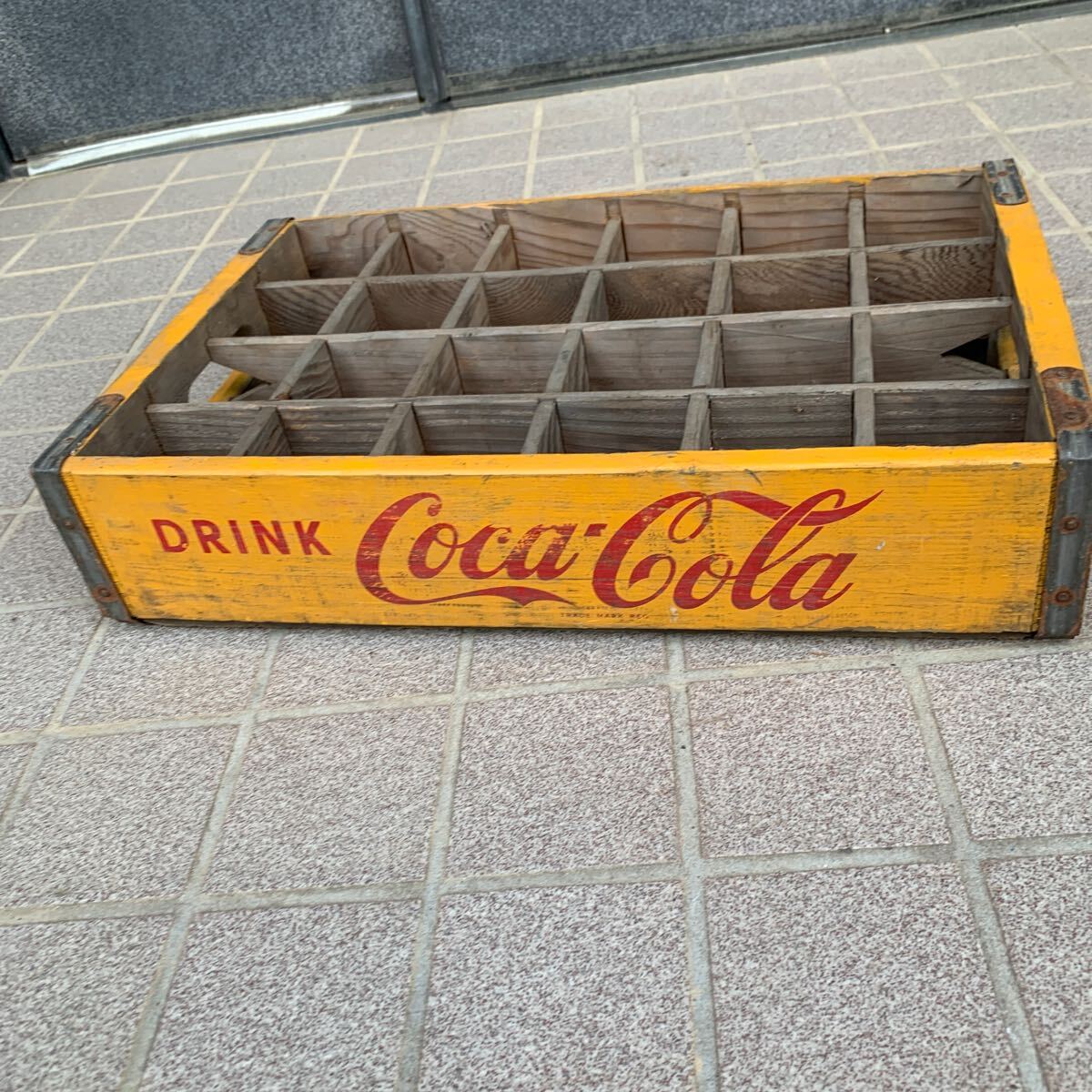  Coca Cola дерево коробка подлинная вещь Showa Retro античный 