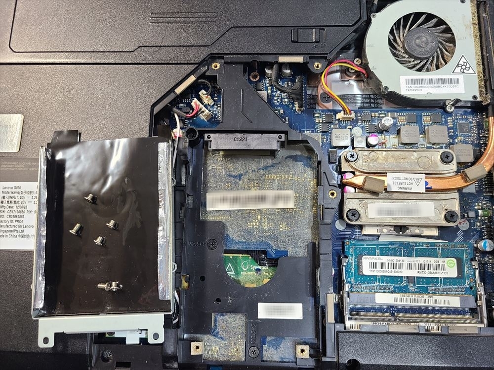 【HDD無し】Lenovo レノボ G570 4334 Core i3 DVDスーパーマルチ ノートPC ジャンクの画像7