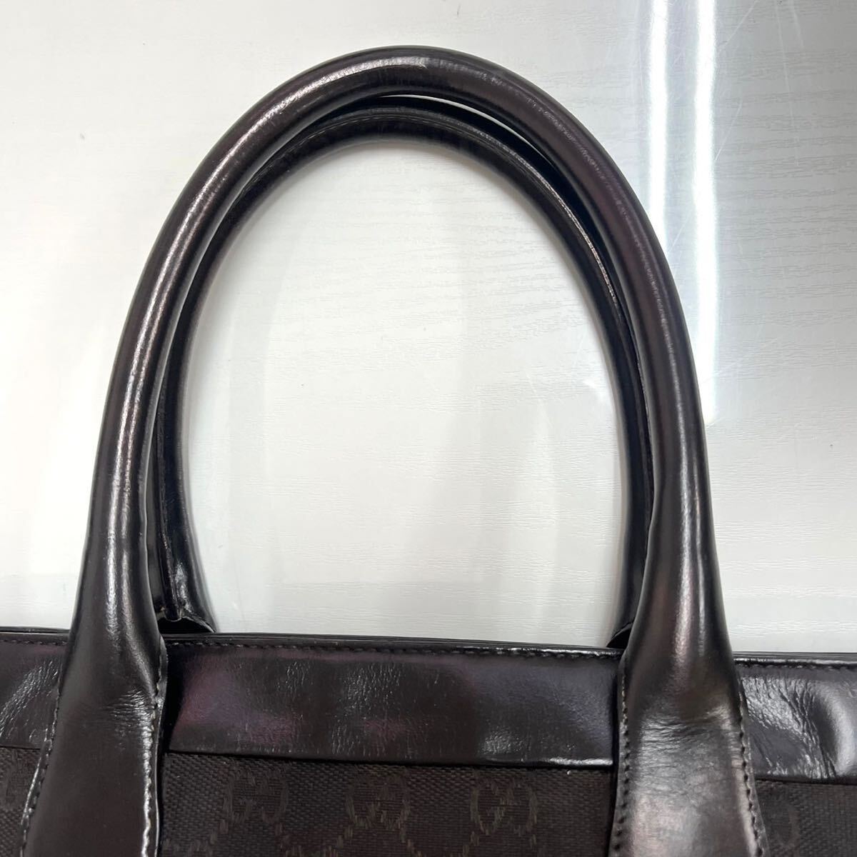 〈1円スタート品〉GUCCI グッチ ハンドバッグ 0021119 GGキャンバス トートバッグ ブラウン系 現状品 茶色_画像3