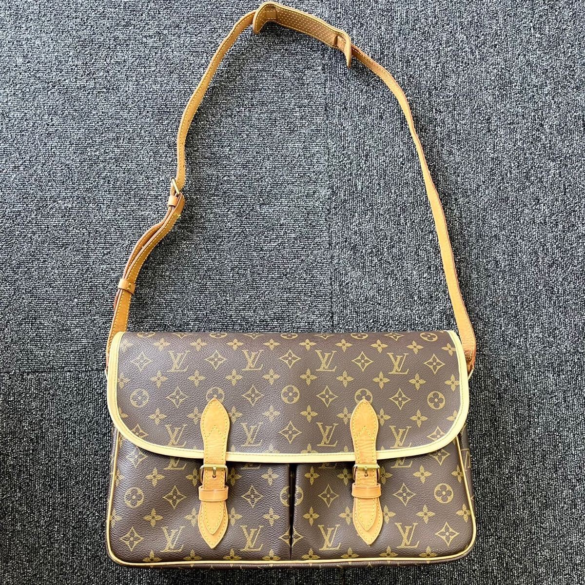 〈1円スタート〉LOUIS VUITTON ルイヴィトン モノグラム ジベシエールGM M42246シリアルAR1923ショルダーバッグ 斜め掛け ブラウンの画像1