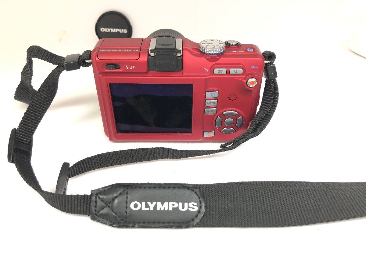 送料無料 1円～ 動作確認済み 美品 OLYMPUS オリンパス カメラ E-PL1S ミラーレス 一眼レフ レッド レンズ 14-42mm 1:3.5-5.6の画像9