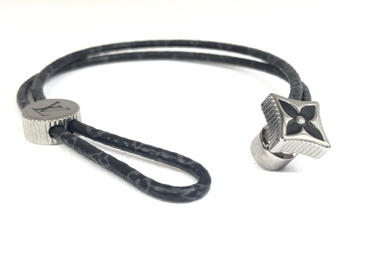  free shipping beautiful goods LOUIS VUITTON Louis Vuitton M8111 bracele brass re catch ito Eclipse Gris arm around 18cm