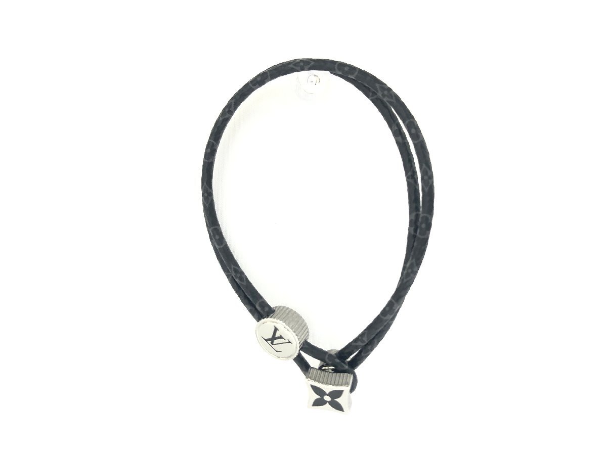  free shipping beautiful goods LOUIS VUITTON Louis Vuitton M8111 bracele brass re catch ito Eclipse Gris arm around 18cm