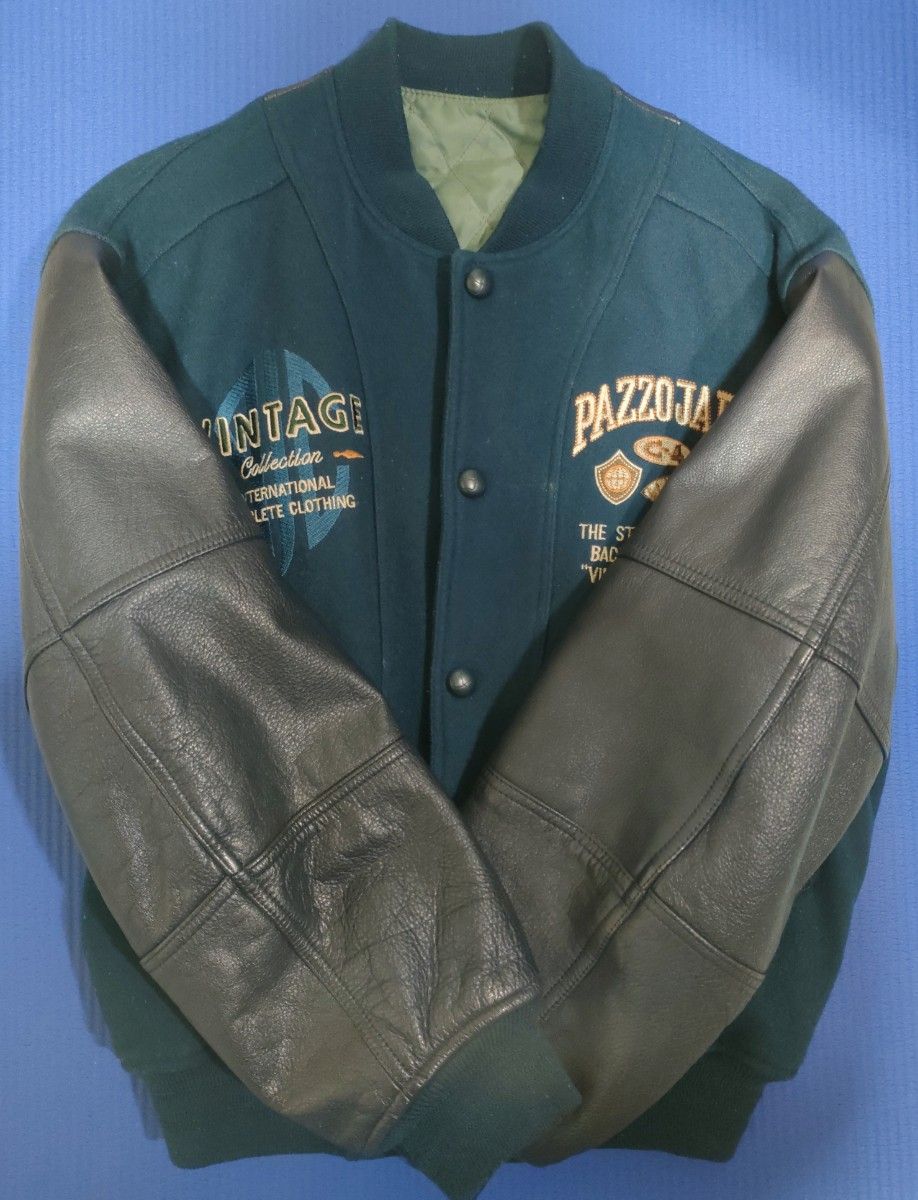 希少】PAZZO スタジャン レザー 日本製 Vintage 90s 古着 90s 希少】PAZZO スタジャン レザー 日本製 Vintage 90s 古着 90s