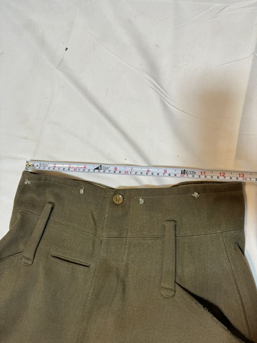 当時物 旧 日本軍 軍服 ズボン パンツ 男性 陸軍 制服 軍物 軍衣 戦争 コレクション ウール ミリタリー カーゴ 戦闘服の画像6