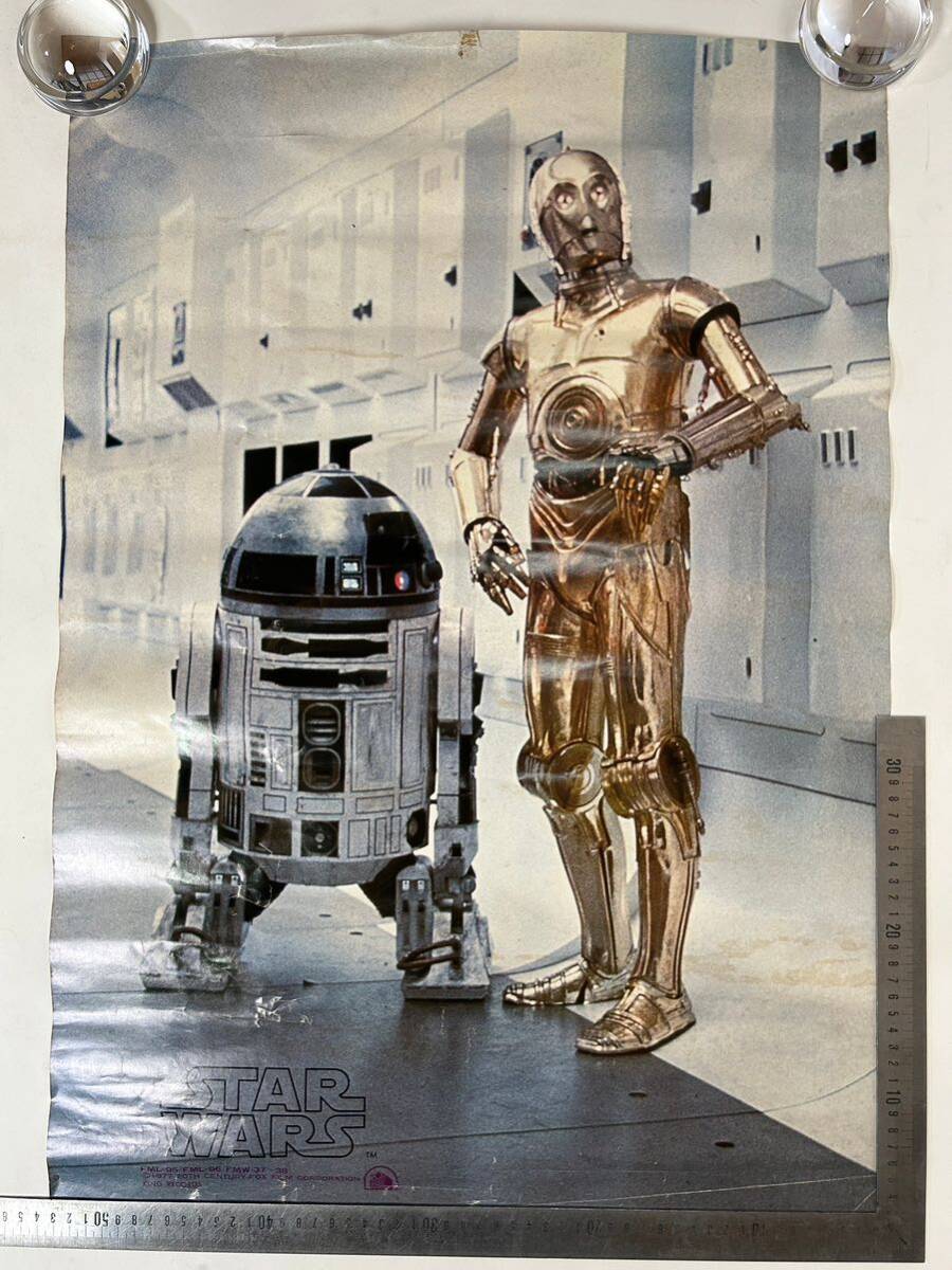 27 STAR WARS 映画 ポスター 1977 スターウォーズ 当時物 C-3PO R2-D2 コレクション _画像1